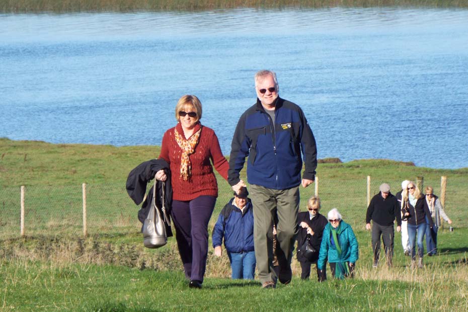 People on a Walking Cruise Shannon Princess passengers went for a walk at one of the stops